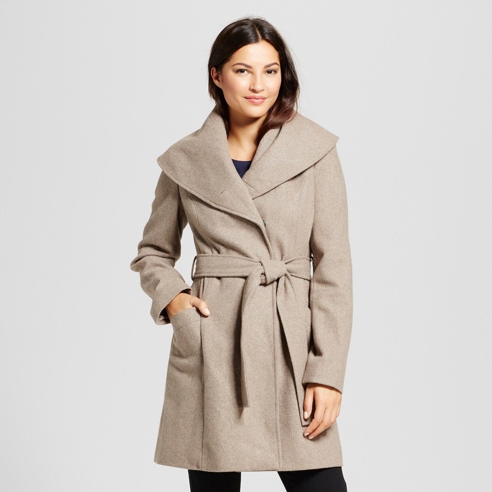Wool Shawl Collar Wrap Coat